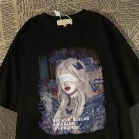 ราคา เสื้อล้าง ขนาดใหญ่เกินไป ผ้าฟอกวินเทจ พิมพ์ลายการ์ตูนเท่ สไตล์อเมริกัน (41950996096)