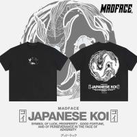 ราคา Japanese Koi Mens Cotton Trend T Shirt Casual Print Tops Short Sleeve Unisex (41554345918)