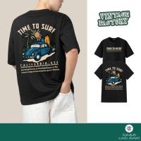 ราคา Premium Cotton Crew Neck T Shirt with Retro SURF Themed Graphic Unique TIME TO SURF California Inspired Tee (41454401724)