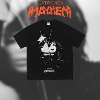 ราคา Lady GAGA LG7 MAYHEM Merch ผ้าฝ้ายเสื้อยืด Vintage Plus ขนาด Street พิมพ์หลวมแขนสั้น Unisex แฟชั่นสบายๆ Tee (29086631690)