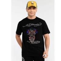 ราคา เสื้อยืดคอกลม ผ้าฝ้ายพรีเมียม ลายกราฟิกบайカー Ed Hardy กะลาเพชร (41661963158)