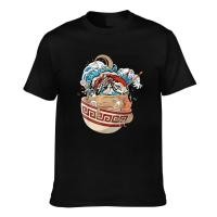 ราคา Koi Fish Ramen Japan Great Wave Kanagawa Hip Hop เสื้อยืดคอรีนด์สำหรับผู้ชายคุณภาพสูง (41554345923)