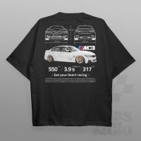 ราคา S 5XL ขนาดเต็ม เสื้อยืดผู้ชายสีดำพิมพ์ลายรถ BMW F80 M3 สีฟ้าและทอง ในสไตล์อินเทรนด์ (42209273360)