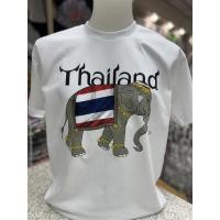 ราคา เสื้อยืด unisex ลายช้างไทยและธง กราฟิกสวยงาม พิมพ์บนผ้าฝ้าย 100 (41722339986)