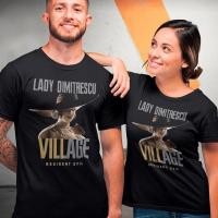 ราคา เสื้อยืดคอกลมสีขาวผ้าฝ้ายแท้ Resident Evil Village Theme พิมพ์ Resident Evil Village Dimitrescu องค์ประกอบ Unisex แขนสั้นเกมอุปกรณ์ต่อพ่วง Top สบาย Breathable ฤดูร้อนเสื้อยืด Full อุปกรณ์เสริมเกมคลาสส