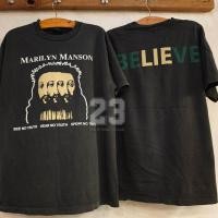 ราคา ยอดนิยม Marilyn Manson Believe Bio Wash Retro เสื้อยืดทัวร์เสื้อยืด Rock Band Theme Unisex Retro สไตล์ Top Ready Stock Fast Shipping (41709082104)