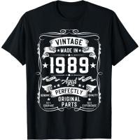 ราคา เสื้อยืดพิมพ์ลายกราฟิก Distressed 1989 ผ้าฝ้าย 100 สไตล์เรียบหรูสำหรับทุกเพศ ไซส์ S 5XL (52450139369)