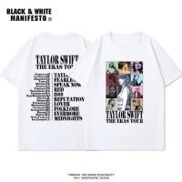 ราคา เสื้อยืดแขนสั้นผู้ชาย Taylor Swift ลายตัวอักษรผ้าฝ้ายสีขาว เหมาะสำหรับแฟนเพลง POP อัลบั้ม THE ERAS (40358777913)