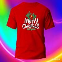 ราคา เสื้อยืดกราฟิก Merry Christmas ทำจากผ้าฝ้าย 100 สไตล์ unisex ไซส์ S 5XL (48201938336)