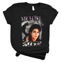 ราคา เสื้อยืดสไตล์ Minimalist สำหรับผู้ชาย สบายๆ ธีม Michael Jackson ราชาเพลงป๊อป (41709082066)