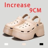 ราคา ใหม่ 9cm ส้นสูงลิ่มรองเท้าแตะผู้หญิงรองเท้า น้ำหนักเบา นอกบ้าน รองเท้าแตะ (27700807542)