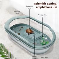 ราคา Secure Turtle Tank พร้อมDrain Holes Basking Platform Mini Home Aquarium Habitat พร้อมระบบกรอง (54700570046)