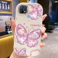 ราคา เคสสำหรับ OPPO A15 A15s A35 เคสโทรศัพท์ผีเสื้อสีสันสดใสกันกระแทกกลมและอ้วน (41223189496)