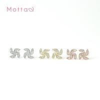 ราคา Motta Earring ต่างหูติดหูชุบทองคำขาว ลายกังหันลม (44409397587)