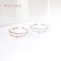 ราคา Motta Bangle กำไลข้อมือชุบทองคำขาว ดีไซน์หัวใจ 2 เลเยอร์สุดเรียบหรู (42713898046)
