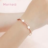 ราคา Motta Bangle กำไลข้อมือชุบทองคำขาว ดีไซน์หัวใจหวานๆ (44463888696)