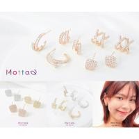 ราคา Motta Earring ต่างหูติดหูชุบทองคำขาว แฟชั่น (28053069279)