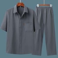 ราคา เสื้อเชิ้ตแขนสั้นผู้ชาย สไตล์ชุดสูท ทำจากผ้าลินินและผ้าฝ้าย สวมใส่ง่ายในฤดูร้อน (48351315976)