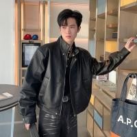 ราคา แจ็คเก็ตสไตล์ย้อนยุค หนังแท้ ปกสั้นทรงยืน ขนาดหลวม เหมาะสำหรับฤดูใบไม้ผลิและขี่รถจักรยานยนต์ (28693027380)