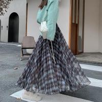 ราคา กระโปรงทรงเอสำหรับผู้หญิง สไตล์ย้อนยุคฤดูใบไม้ร่วง ดีไซน์ลายสก๊อตกับเนื้อตาข่าย 250902 (42667091655)
