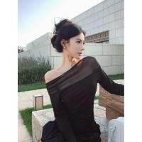 ราคา เสื้อยืดแขนยาวเปิดไหล่สำหรับผู้หญิง เหมาะสำหรับฤดูหนาว 251105 (52350860689)