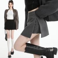 ราคา กระโปรงทรงเอเอวสูงกรีดสีทึบสำหรับผู้หญิง เหมาะสำหรับฤดูหนาว 251105 (45200880736)