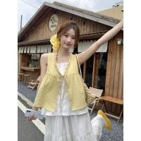 ราคา ฤดูร้อนผู้หญิงลายสก๊อตสีคมชัดเย็บเสื้อแขนกุดด้านบน 250527 (43602315685)