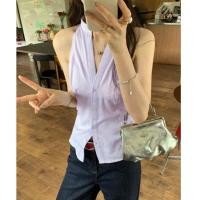 ราคา เสื้อสตรีแขนกุดคอวีลายทางลําลองสําหรับฤดูร้อน 250616 (43204664844)