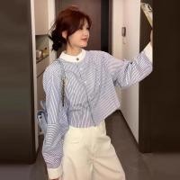 ราคา เสื้อลายแขนยาวสีฟ้าสำหรับผู้หญิง สวมใส่ง่ายในวันสบายๆ 251008 (43123206287)