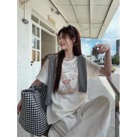 ราคา เสื้อยืดคอกว้างสำหรับฤดูร้อน ออกแบบมีลวดลายสำหรับผู้หญิง 250715 (41808536670)