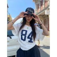 ราคา ฤดูร้อนสบายๆที่เรียบง่ายผู้หญิงพิมพ์ไหล่เฉียงแขนสั้นเสื้อยืด 250524 (41402024624)