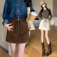 ราคา กระโปรงทรงเออเวสูง ทำจากผ้าลูกฟูก ดีไซน์เกาหลีสำหรับฤดูใบไม้ร่วง 250923 (40320694918)