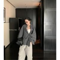 ราคา ฤดูใบไม้ผลิผู้หญิงลายสก๊อตย้อนยุคเสื้อเชิ้ตแขนยาวหลวมด้านบน 250403 (26081908289)