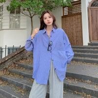 ราคา ใหม่ เสื้อเบลาส์ แขนยาว ทรงหลวม ลายทาง สไตล์วินเทจ ฤดูใบไม้ร่วง สําหรับผู้หญิง (23856294682)