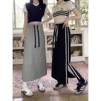 ราคา กระโปรงยาวระดับกลาง ทรงเอ แบบผูกเชือก ผ่าข้าง แฟชั่นฤดูร้อน สําหรับผู้หญิง (23440954931)