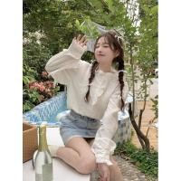 ราคา เสื้อเบลาส์แขนยาว คอตั้ง ทรงหลวม แต่งลูกไม้ แฟชั่นฤดูใบไม้ผลิ สไตล์เกาหลี สําหรับผู้หญิง (20177425412)