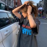 ราคา เสื้อยืด แขนสั้น พิมพ์ลายตัวอักษร ทรงหลวม สไตล์เกาหลี สําหรับผู้หญิง (20065909422)