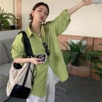 ราคา MUKOK ใหม่ เสื้อเบลาส์ แขนยาว ทรงหลวม ลายทาง สไตล์วินเทจ ขนาดใหญ่ สําหรับผู้หญิง (14463601243)