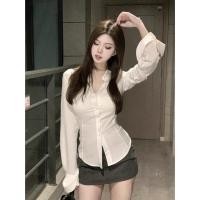 ราคา เสื้อเชิ้ตแขนยาวสำหรับผู้หญิง อารมณ์ฝรั่งเศส ทรงเข้ารูป หรูหรา พอดีตัว (43976266427)