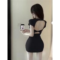 ราคา ชุดเดรสสไตล์เกาหลีแขนสั้น ดีไซน์เอวเรียบ ทรงกระบอกหรูหรา (41968887947)