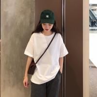 ราคา ที เชิ้ตผู้หญิง สไตล์เกาหลี สีพื้นใหม่ คอกลม หลวม สบาย หลากหลาย (40202300497)