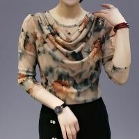 ราคา เสื้อยืดแขนยาว ทรงหลวม เข้ารูป สไตล์ฝรั่งเศส สําหรับผู้หญิง (23955346979)