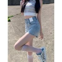 ราคา กางเกงยีนส์ขาสั้นเอวสูง สไตล์เกาหลี ทรงหลวมสำหรับผู้หญิง (40569301356)