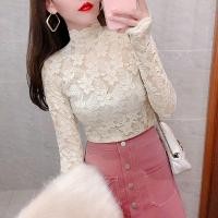 ราคา เสื้อเชิ้ตแขนยาว คอเต่า แต่งลูกไม้ ฉลุลาย เซ็กซี่ สไตล์เกาหลี สําหรับผู้หญิง (23249869668)