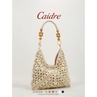 ราคา Caidre Straw Bag Female Beach Shoulder Tote Bag กระเป๋าผ้าตะกร้าผัก (41752019618)