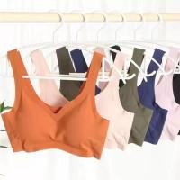 ราคา สปอร์ตบรา แบบสวม ไร้ขอบ ไร้ตะเข็บ ผ้าเย็นใส่สบาย เก็บเนื้อส่วนเกินได้ดี (23988156545)