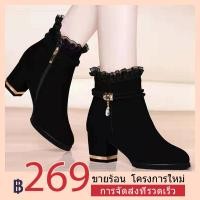 ราคา รองเท้าบูท หนังกลับ กํามะหยี่ ส้นหนา แต่งซิป แต่งลูกไม้ ให้ความอบอุ่น เซ็กซี่ สีนู้ด แฟชั่นสําหรับผู้หญิง (14499812634)