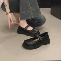 ราคา รองเท้าส้นสูงสไตล์อังกฤษสำหรับผู้หญิง สายคาดVelcroแบบแบน พื้นทากแน่นอนแบบMary Jane สวมใส่ง่ายและเหมาะกับหลายโอกาส (41467207902)