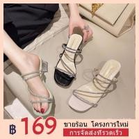 ราคา รองเท้าส้นสูง ประดับคริสตัล แฟชั่นสําหรับสตรี (25002923509)