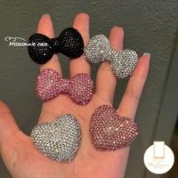 ราคา น่ารักสวยสีชมพูสีดําเพชรเต็ม Bowknot 3D ตุ๊กตา Contrast สีสําหรับเคสโทรศัพท์ติดตั้งถ้วยดูด Backed กาวยางซิลิโคน Sucker Pad สําหรับ Fixed Pad (42670678888)